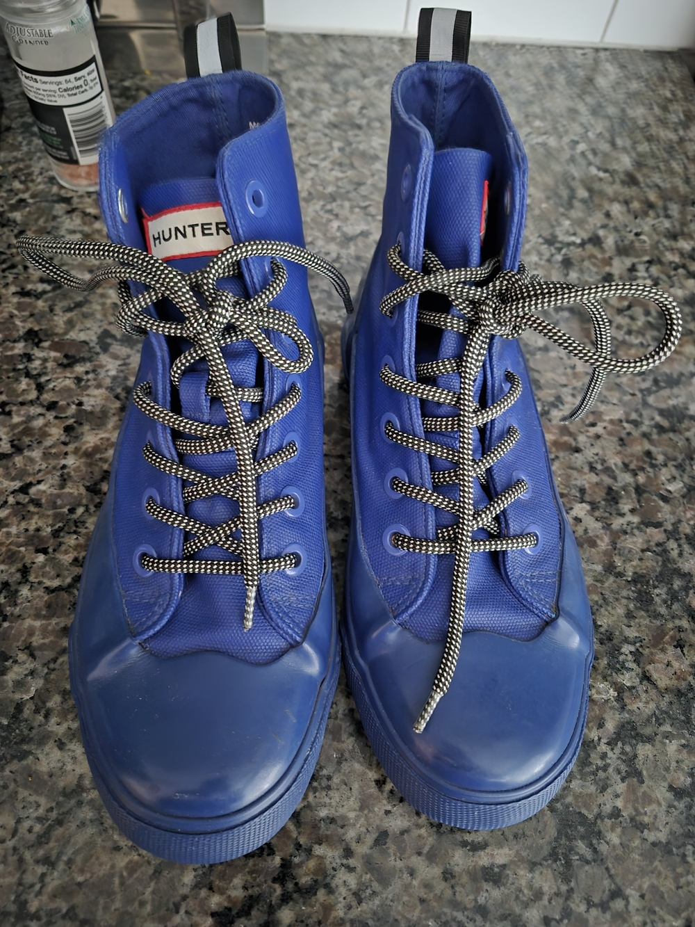 Hunter Blue High-Top Lace-Up Boots Shoes Size 7 Women's Size 5 Men's
